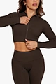 long sleeve zip crop top